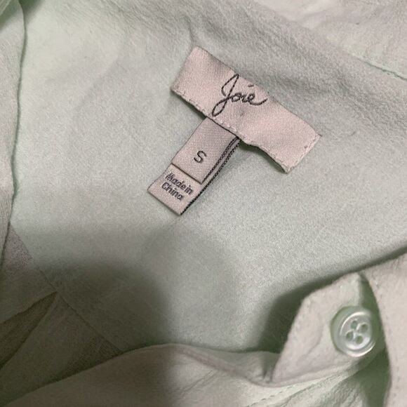 joie womens solid light mint green button down tank top small - Picture 3 of 4